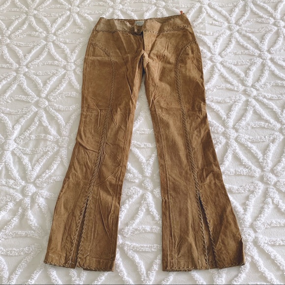 BB Dakota Pants - BB Dakota Brown Boho Suede Leather Festival Pants